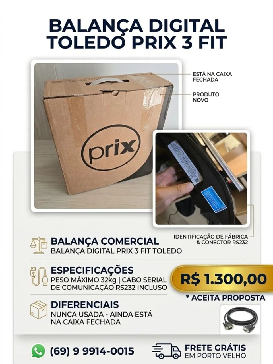 BALANÇA DIGITAL TOLEDO - ATÉ 32KG