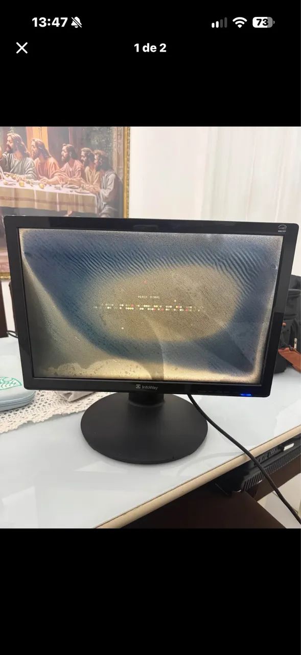 Monitor tela manchada