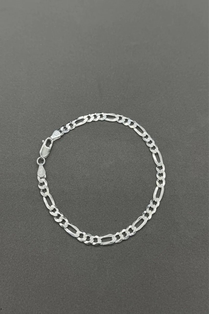 Pulseira prata 925 legítima 4mm grumet 3x1  - Foto 3