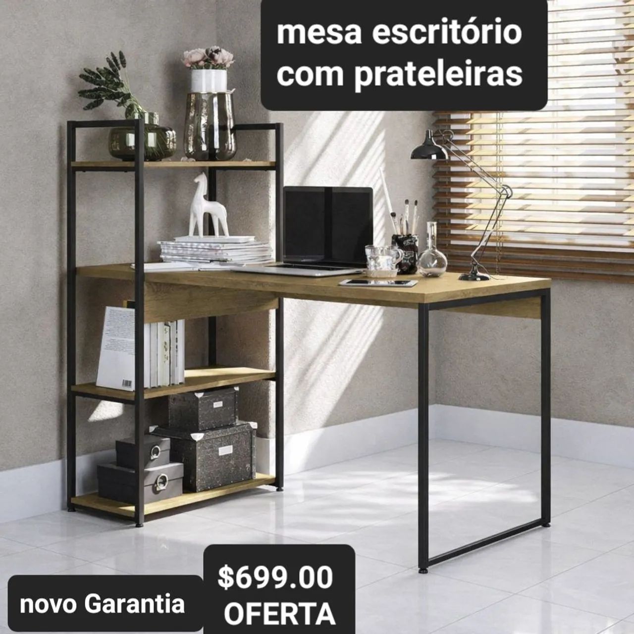 Mesa com prateleiras conjugada novo Garantia entrega hoje 