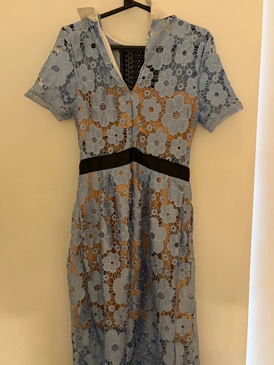 Vestido de renda azul-claro - Foto 3