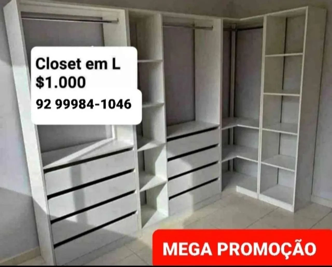 Closet em L com 8 gavetas (Entrega e Montagem) - Foto 2
