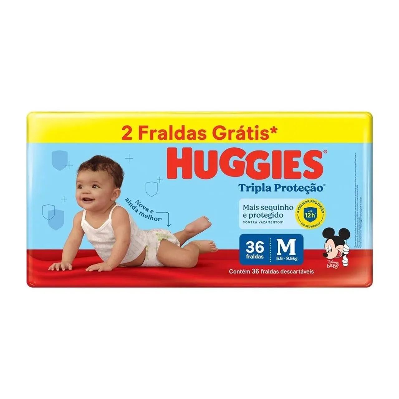 Fralda Huggies Tripla Proteção | M | 36 unidades.