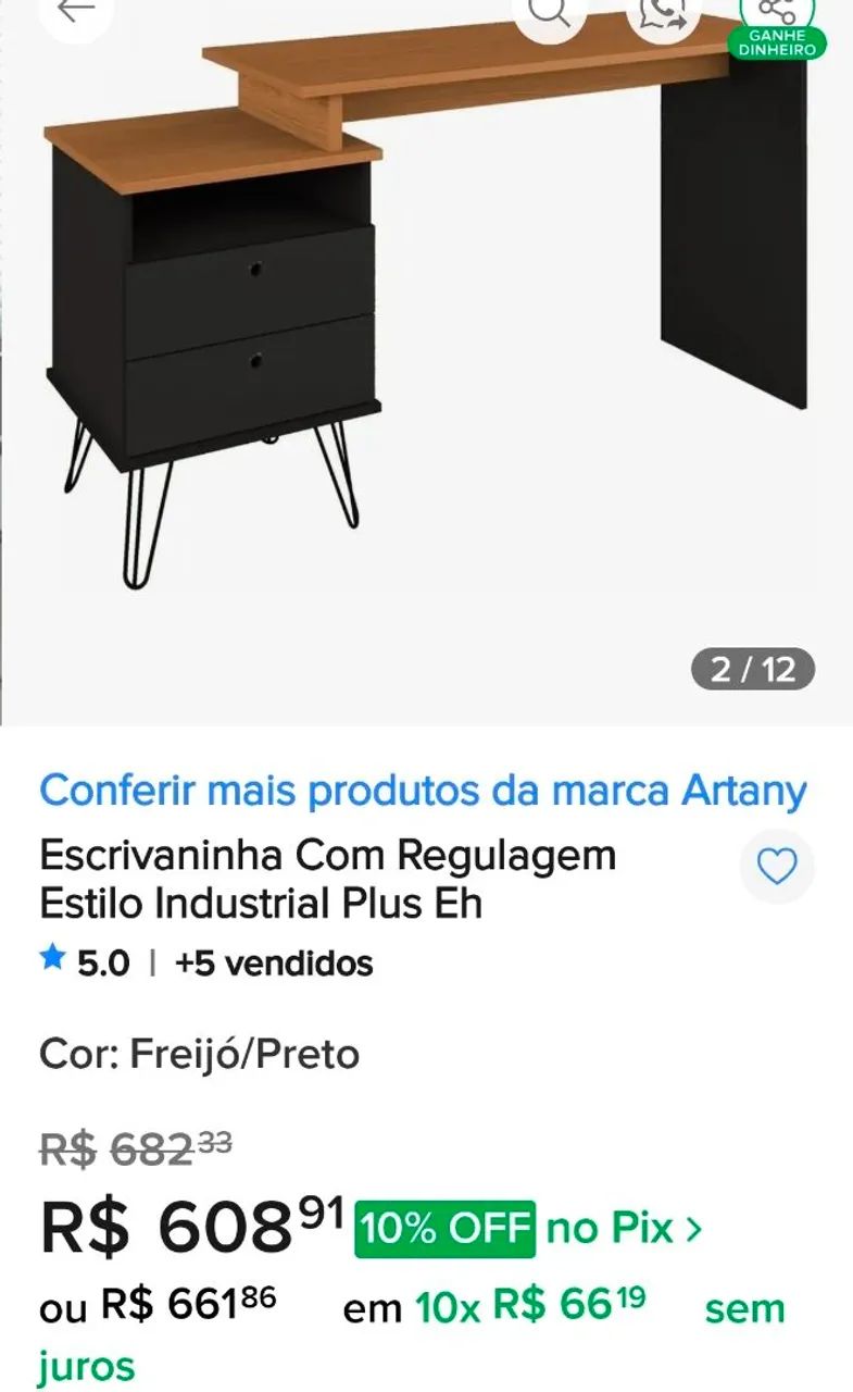 Mesa de Escritório / Escrivaninha. - Foto 3