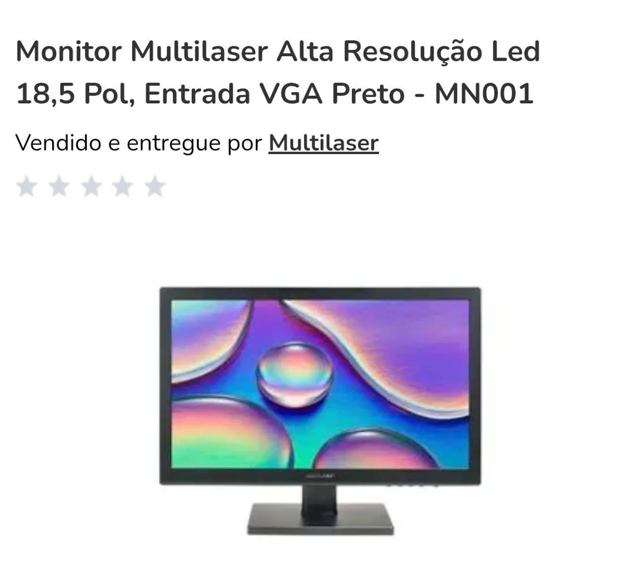 Monitor Multilaser 18.5 VGA
