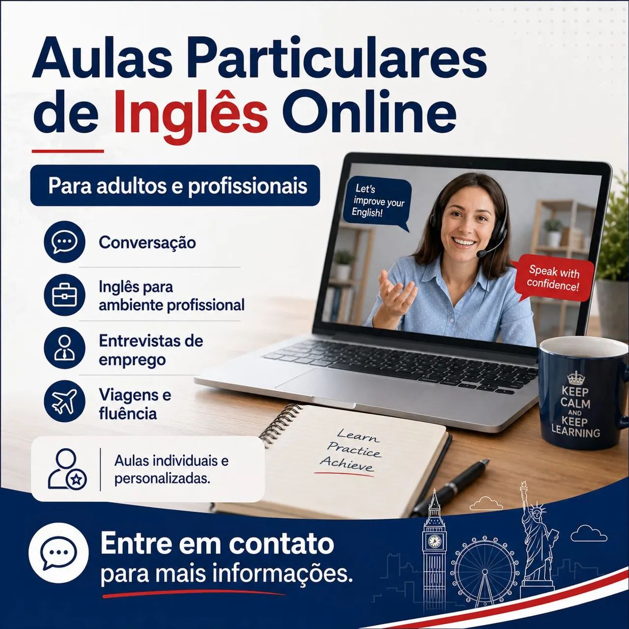 Aulas particulares de inglês online