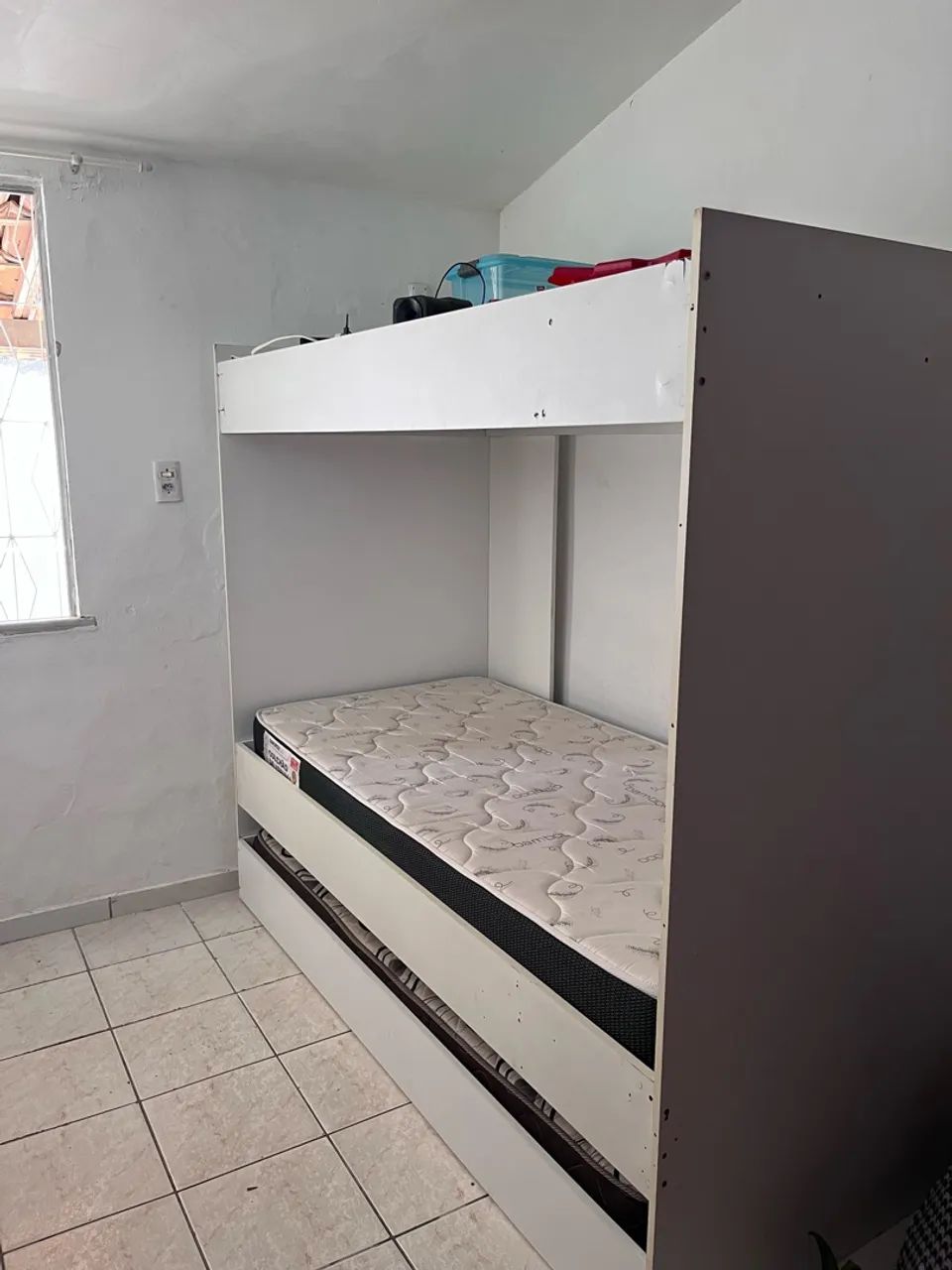 Treliche Solteiro em MDF Branco (com Cama Auxiliar)