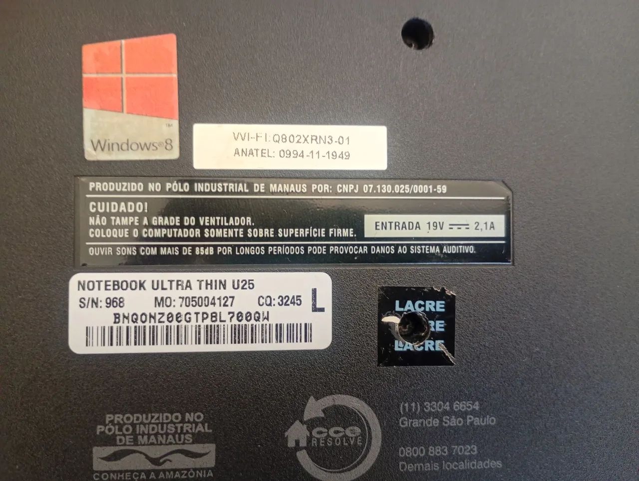 Notebook CCE/não está ligando 