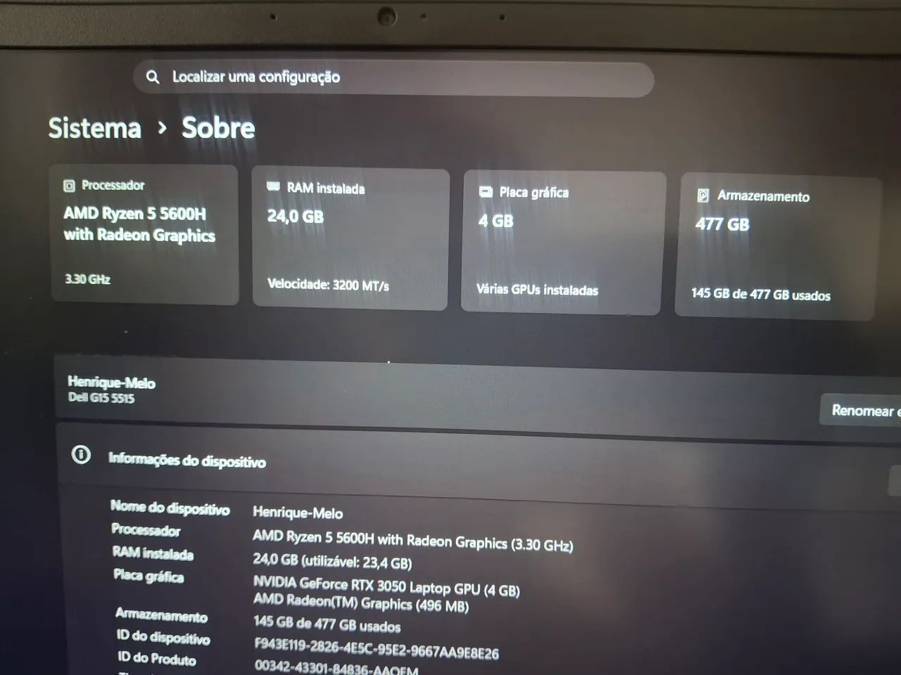 Notebook gamer Dell g15 ryzen edition. - Foto 3