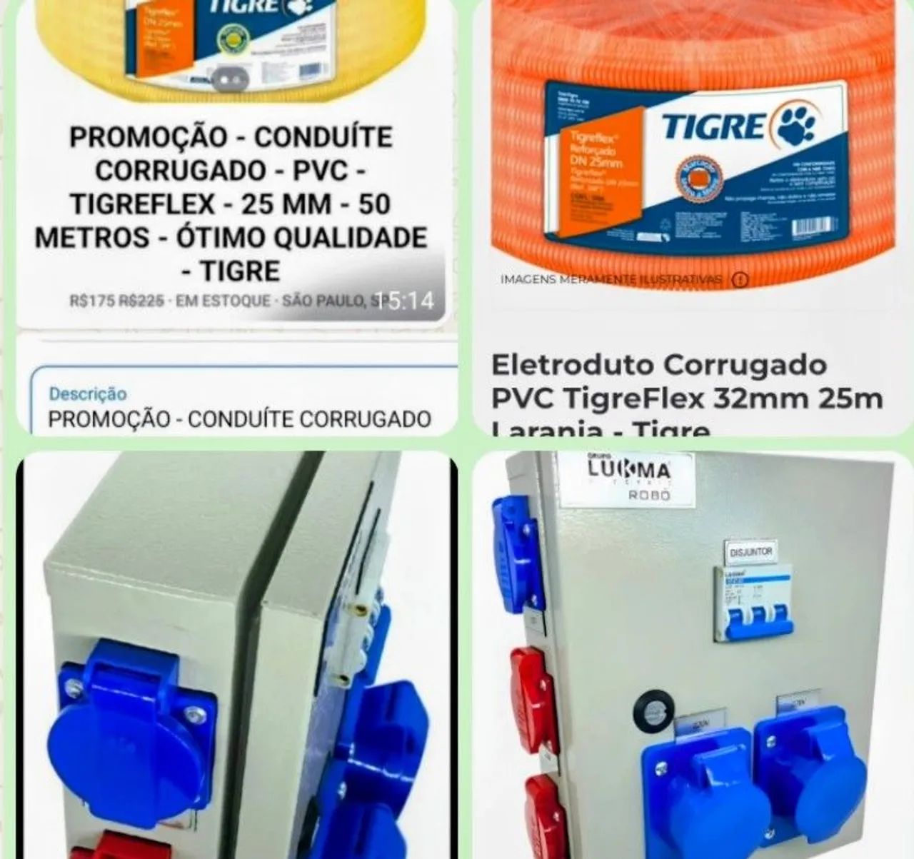 Robô Energia Canteiro de Obra Trifásico e Conduite Tigre Oferta