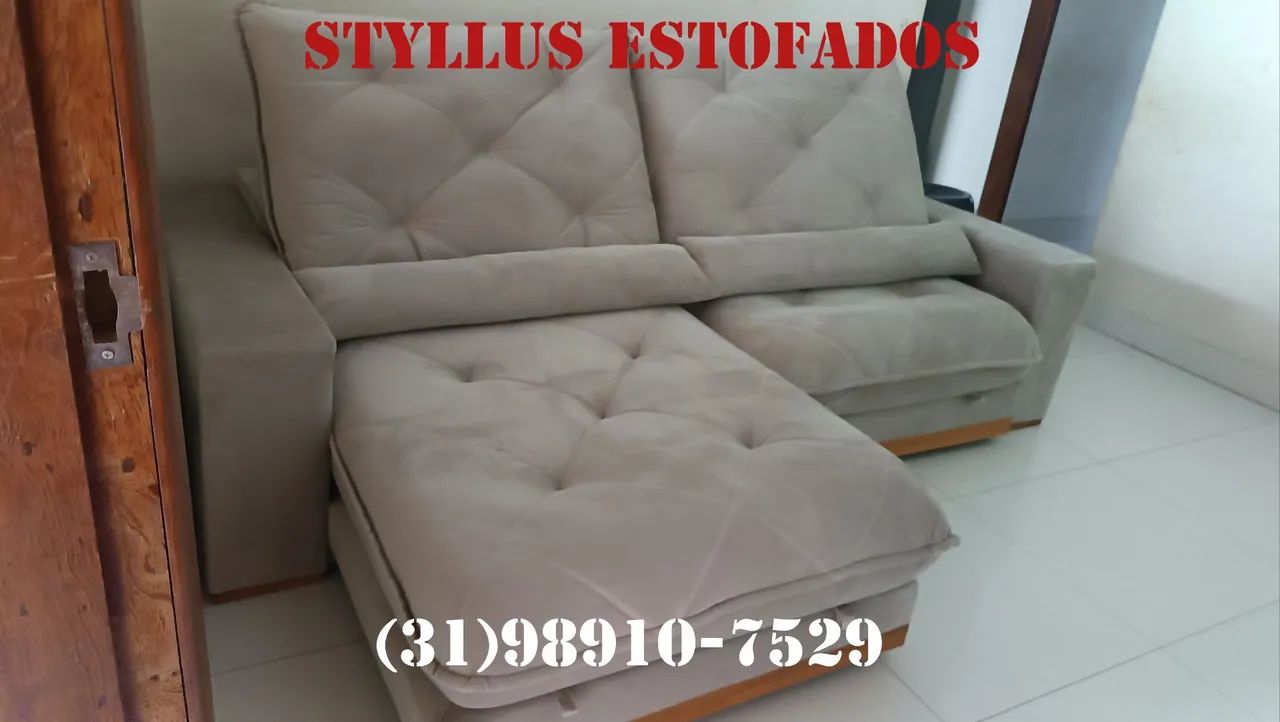 Sofá retrátil com molas ensacadas 