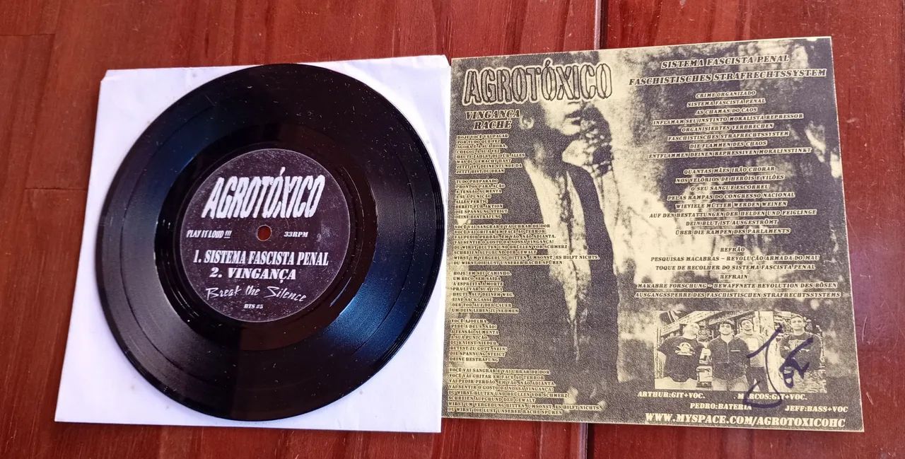 Vinil Agrotóxico / Rawside Compacto 7 polegadas Importado Alemão Estado de novo HardCore  - Foto 4