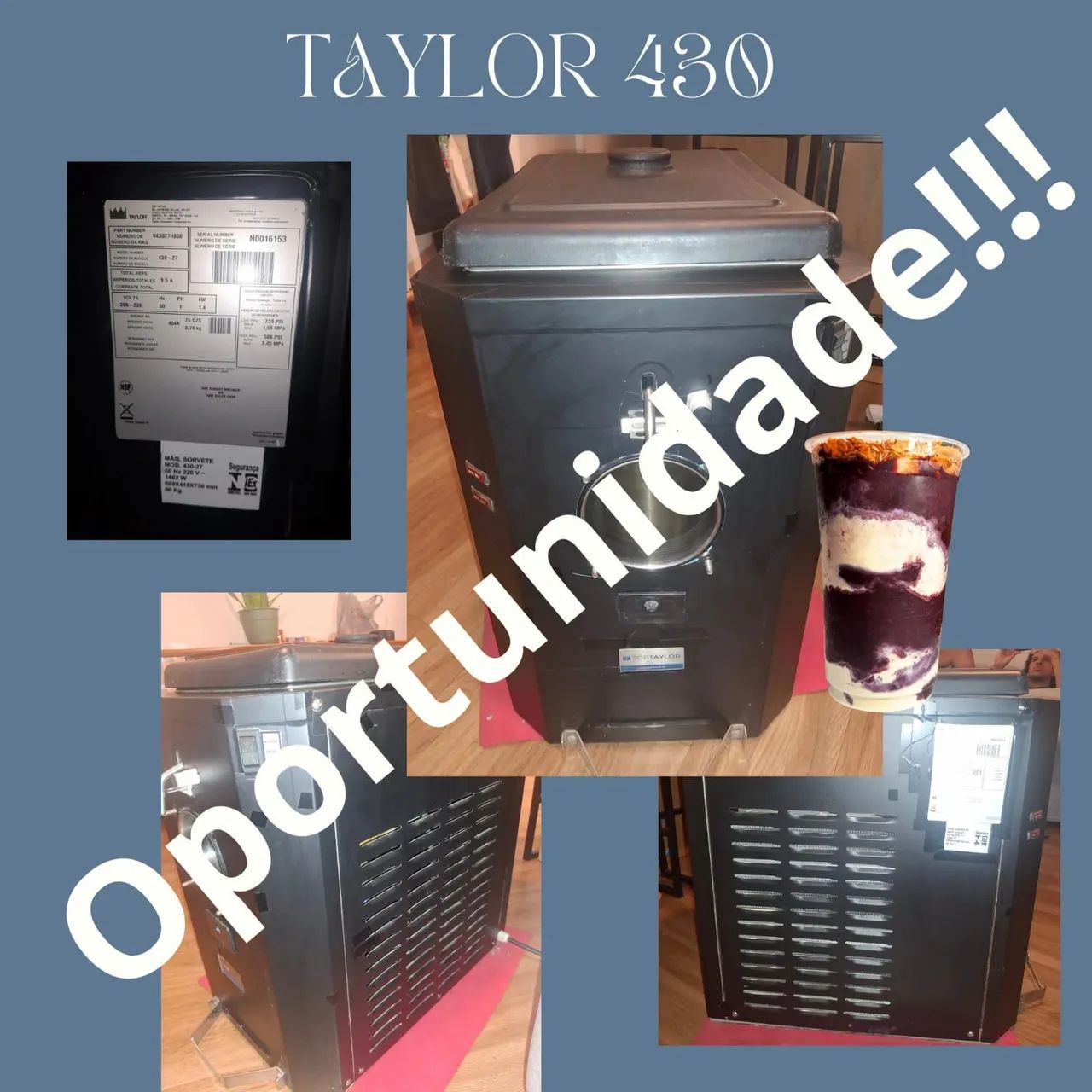 Máquina Taylor 430 para Açaí e Milkshake - Ano 2020