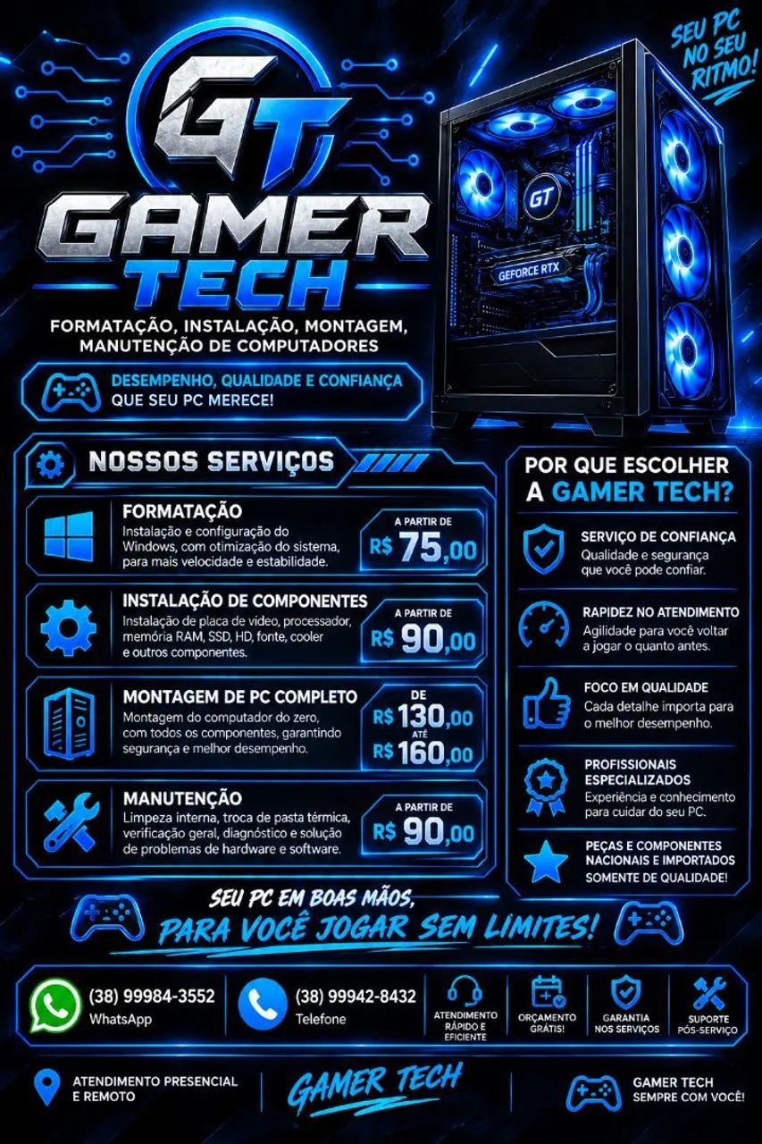 Gamer Tech Formatação E Manutenção de Computadores  - Foto 3