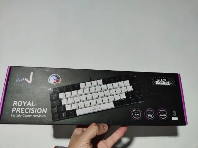 Teclado Royal Precision Iluminação RGB Preto e Branco Warrior - TC314 - Foto 3