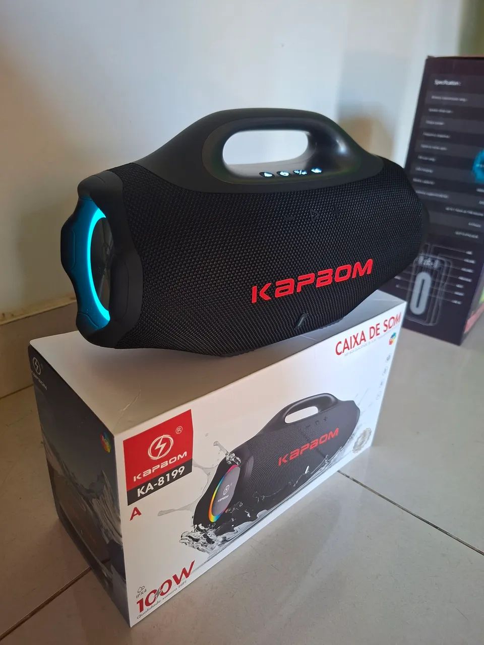 Caixa de som Bluetooth boombox 100w kapbom 
