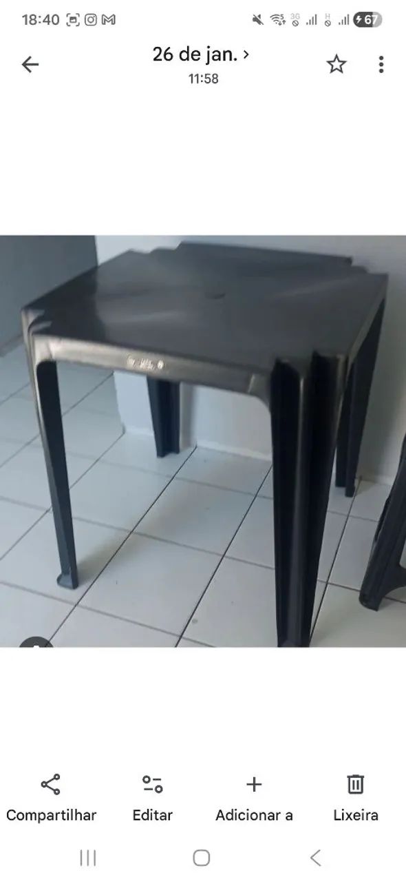 Mesa de plástico 