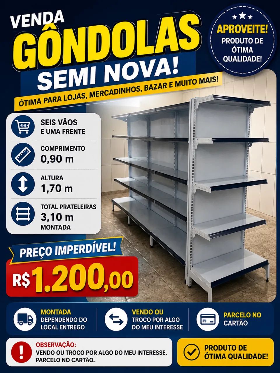 Gôndola semi nova 