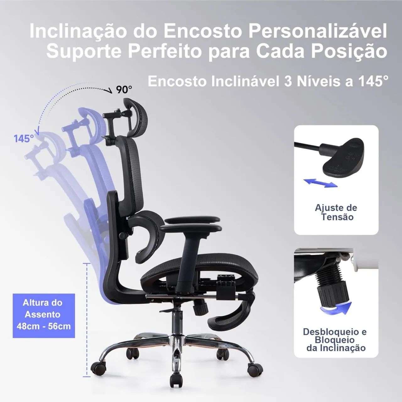 Cadeira Ergonômica ajustável  LarkLeaves  - Foto 3