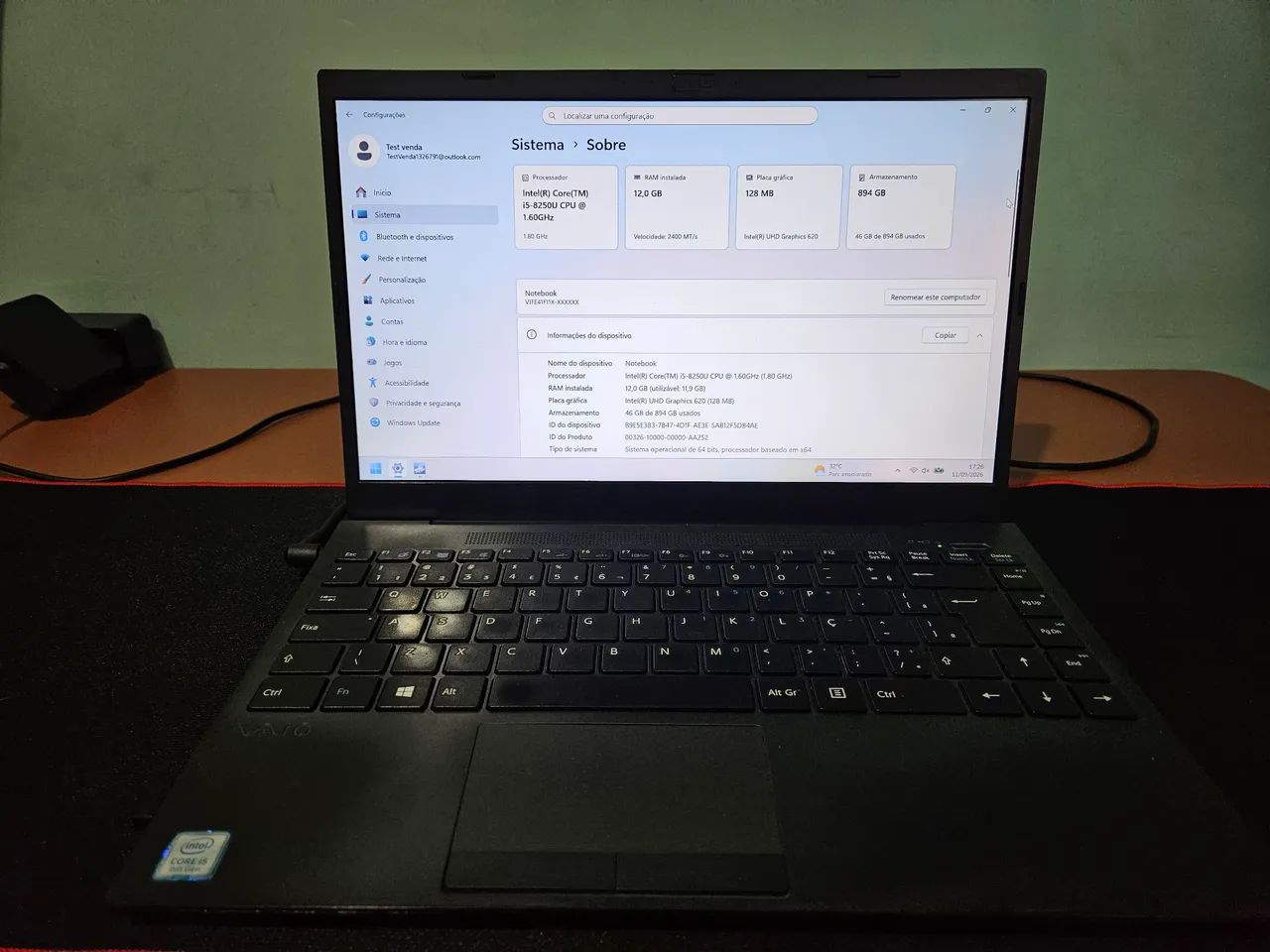 Notebook VAIO FE14 i5 8ª Ger - 8GB RAM  - Foto 2