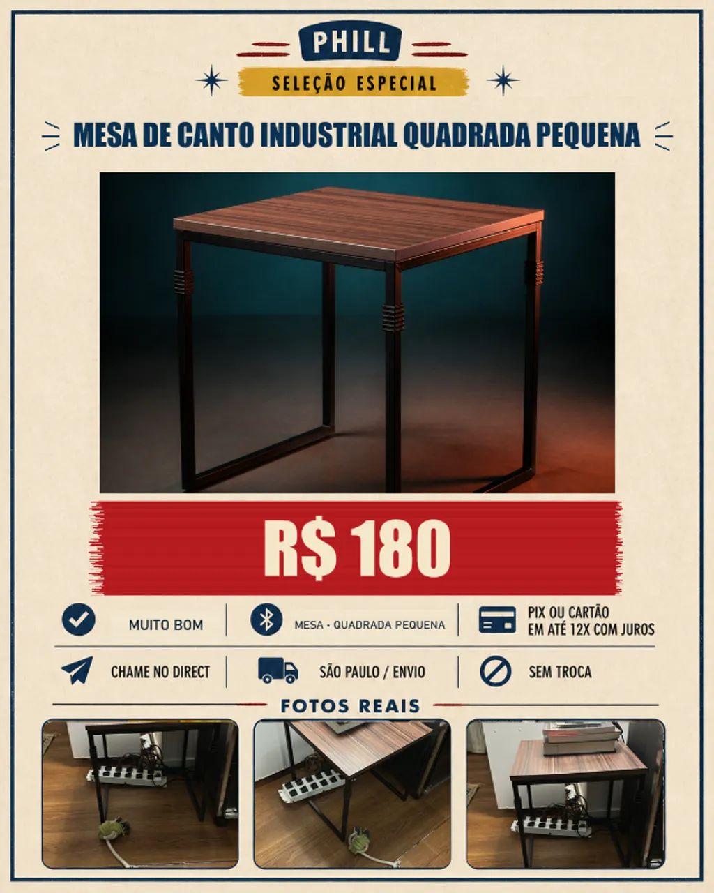 MESA DE CANTO INDUSTRIAL PEQUENA