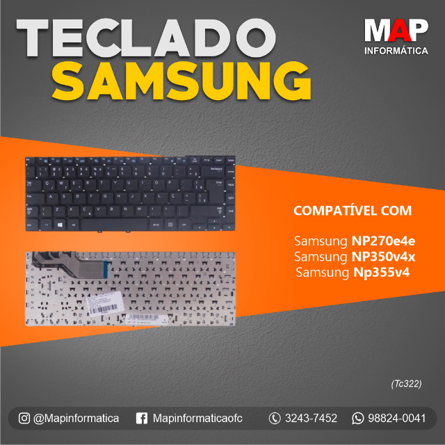 Teclado Notebook Samsung np270e4e np350v4x NOVO