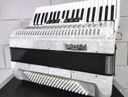 Acordeon 120 Baixos Todeskini Branco Novo Lj Oficial