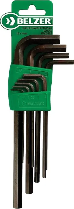 Jogo de chaves allen 1,5 a 10mm longa ( Belzer )