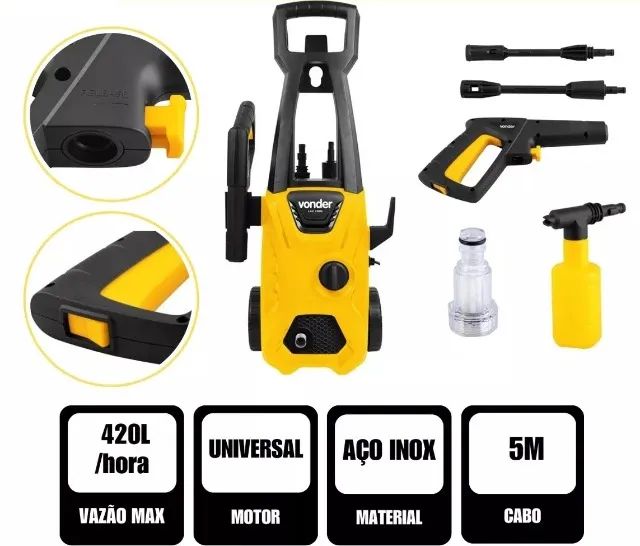 Lavadora Alta Pressão da Vonder com Rodas Lav1600 1400W 1.600 lbf/pol² Lacrada + Garantia - Foto 2