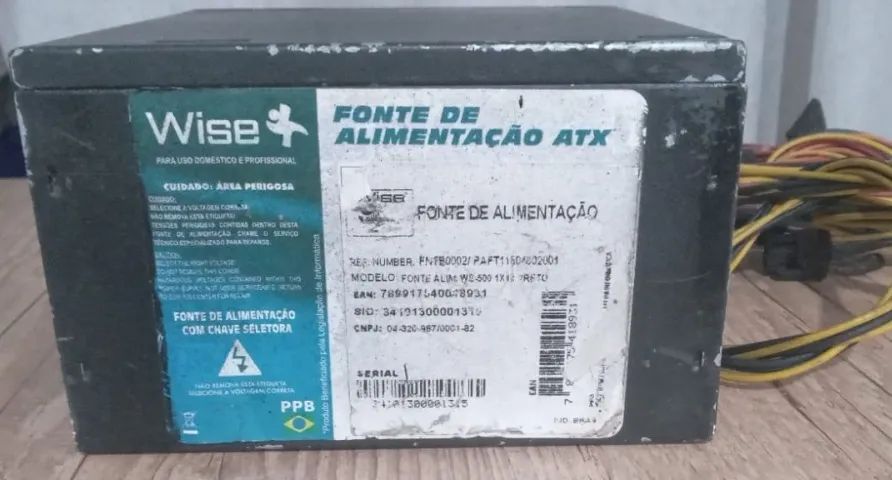 Fonte 500W Wiseup 8 Pinos