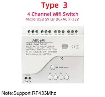 Módulo Relé 4ch Pro Wifi E Rf 433mhz Tuya Casa Inteligente  Arduino Automação COD-AM469 