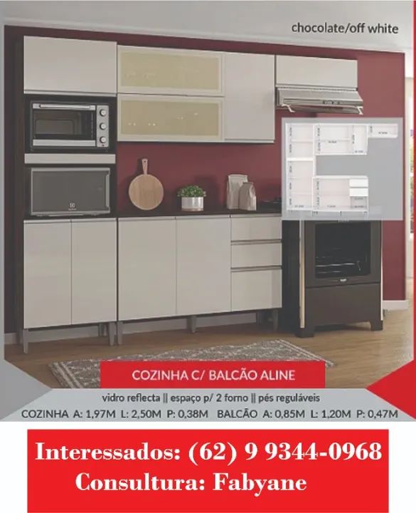Armario de Cozinha Aline C balcao - Foto 5