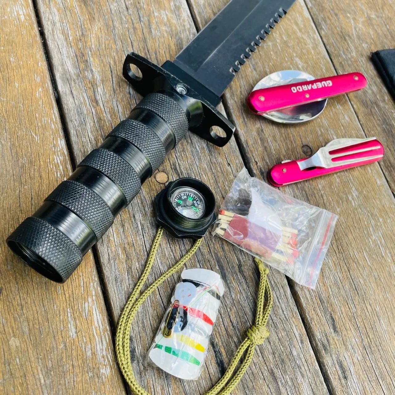 Faca do Rambo + Cinto Militar + Kit Multiuso Guepardo - Foto 3