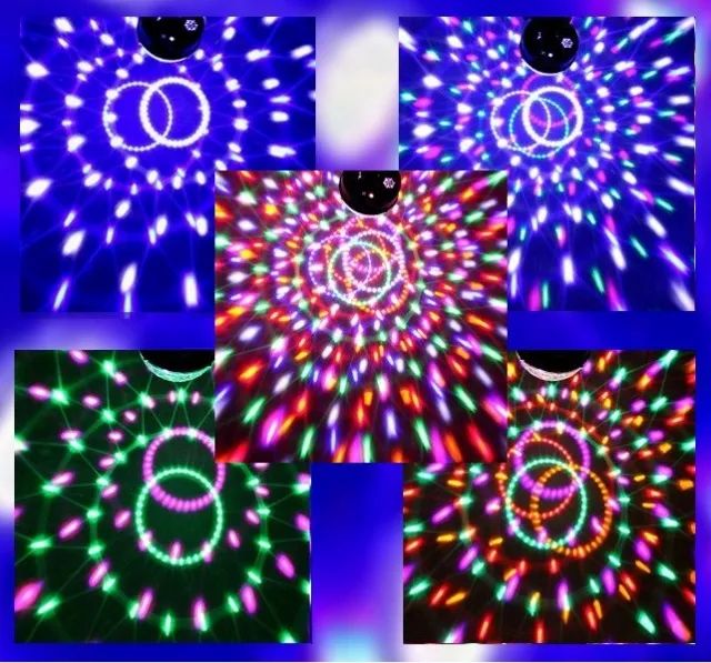 Globo de Luz Giratório LED RGB para Festas Loja Coimbra Computadores Entregamos - Foto 3