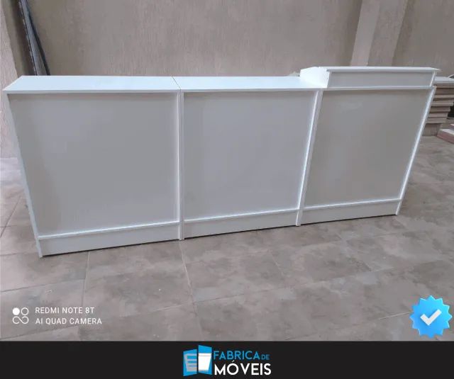 Balcão Caixa + 2 Módulos Simples - Branco - 100% MDF - Novo