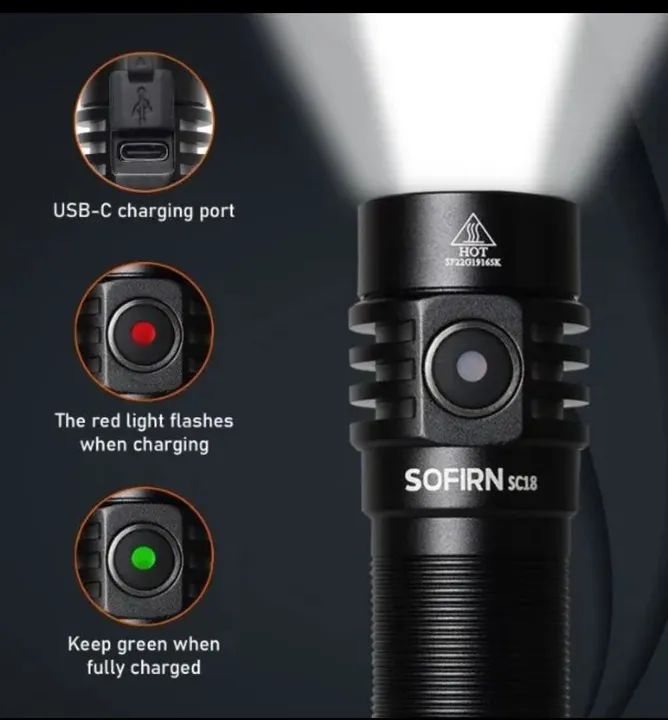 Lanterna Sofirn SC18 Recarregável 1800 lm - Foto 4