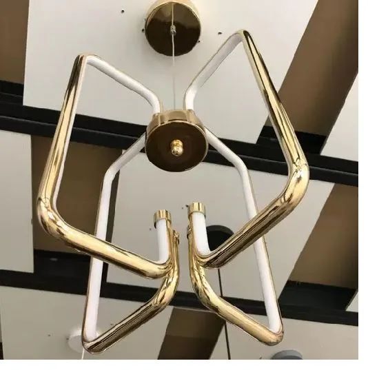 LUSTRE PENDENTE LED 36W 4000K DOURADO - Foto 2