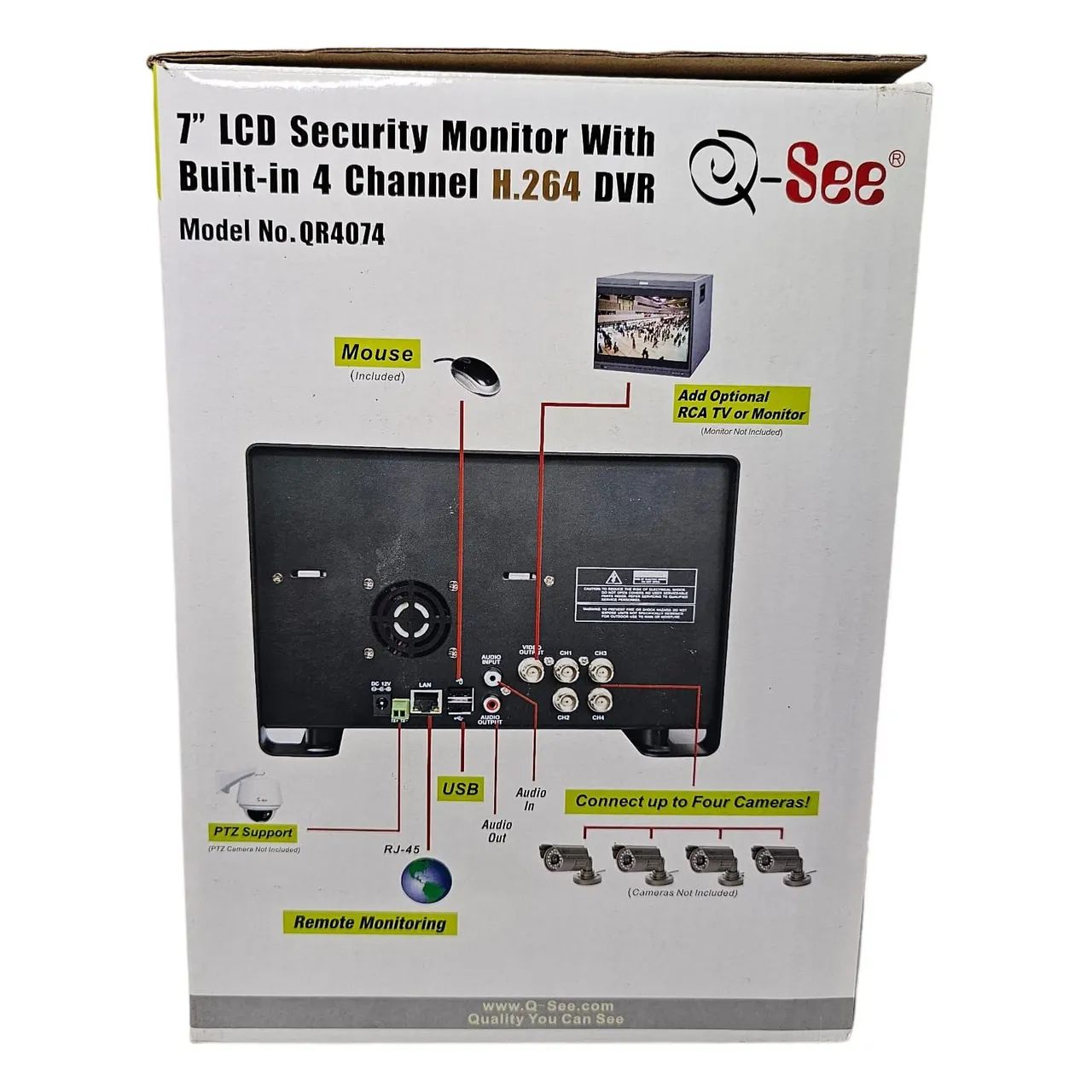 Monitor de Segurança 7 polegadas 4 Canais H.264 DVR *ABAIXOU* - Foto 2