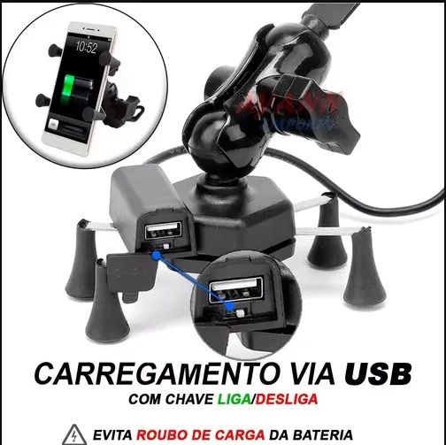 Suporte P Celular Com Carregador USB - Foto 3