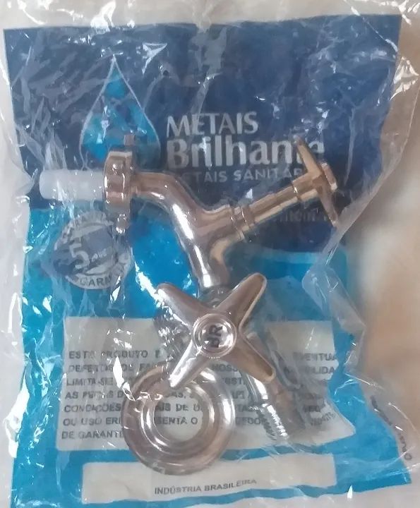 Torneira de metal cromado para tanque e lavadora, marca brilhante, garantia d - Foto 6