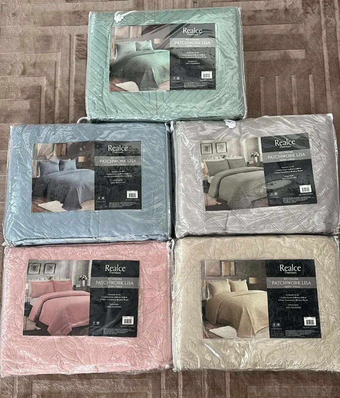 Kit Colcha Patchwork Lisa - Várias Cores