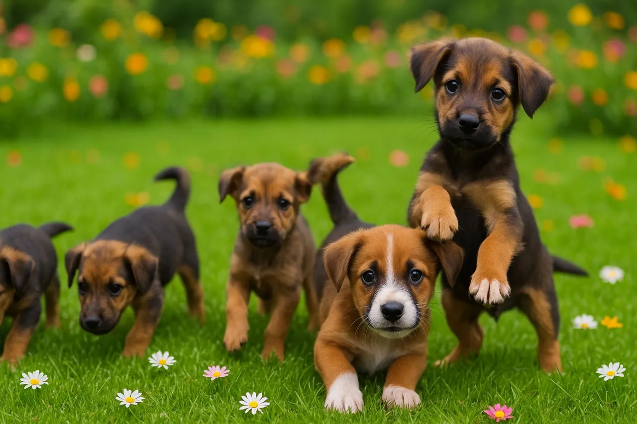 Filhotes de cachorro adoráveis e brincalhões