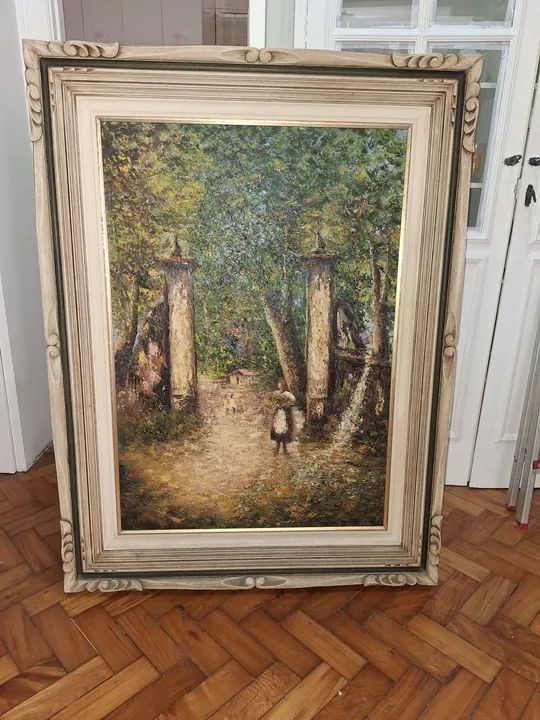 Quadro com pintura a óleo de Basilio Dias 110×80 cm