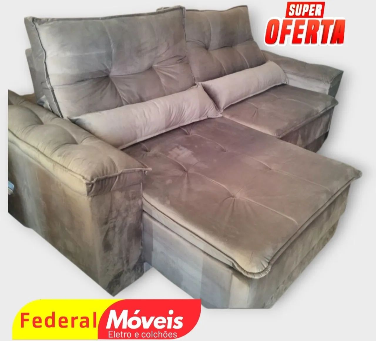 Sofá 2 Lugares Retrátil e Reclinável 2,40m - Novo e Super Confortável - Foto 2