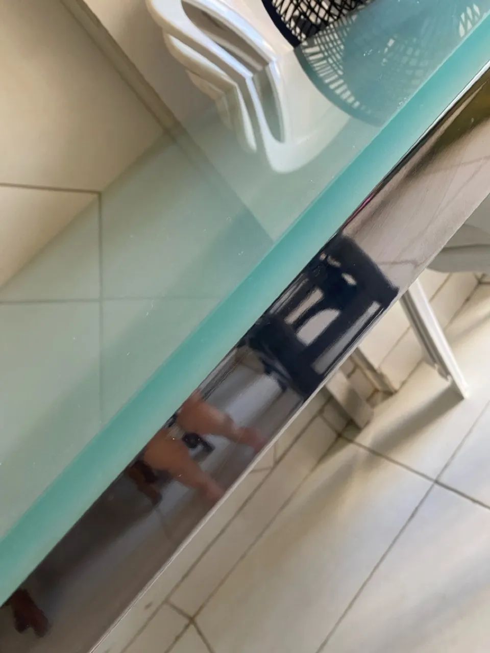 Mesa inox com tampo de vidro - Foto 4