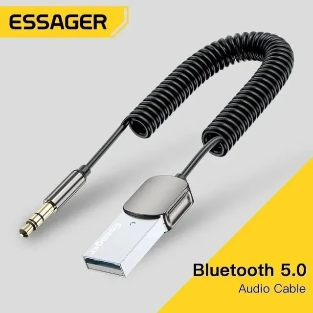 Adaptador Receptor P2 Áudio Bluetooth 5.0 Essager Conector 3.5mm Carro