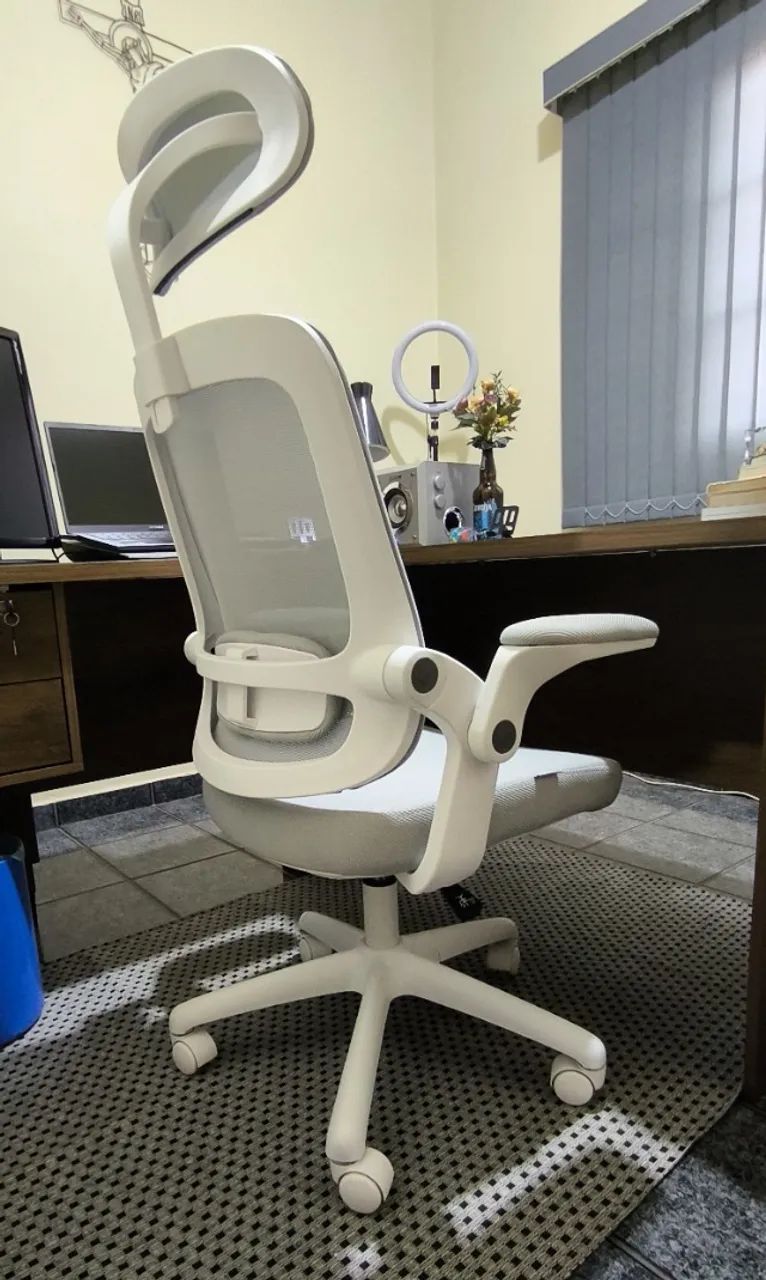 Cadeira Ergonômica ELEMENTS ASTRA (Cinza e Branco)