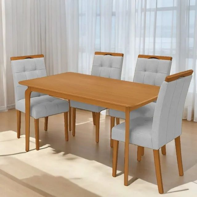 Mesa Alegra 120 Cinamomo (Sem vidro) com 4 Cadeiras Sophia - Foto 2
