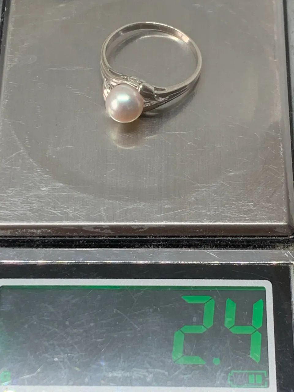 anel de prata com pérola aro 16 - Foto 5