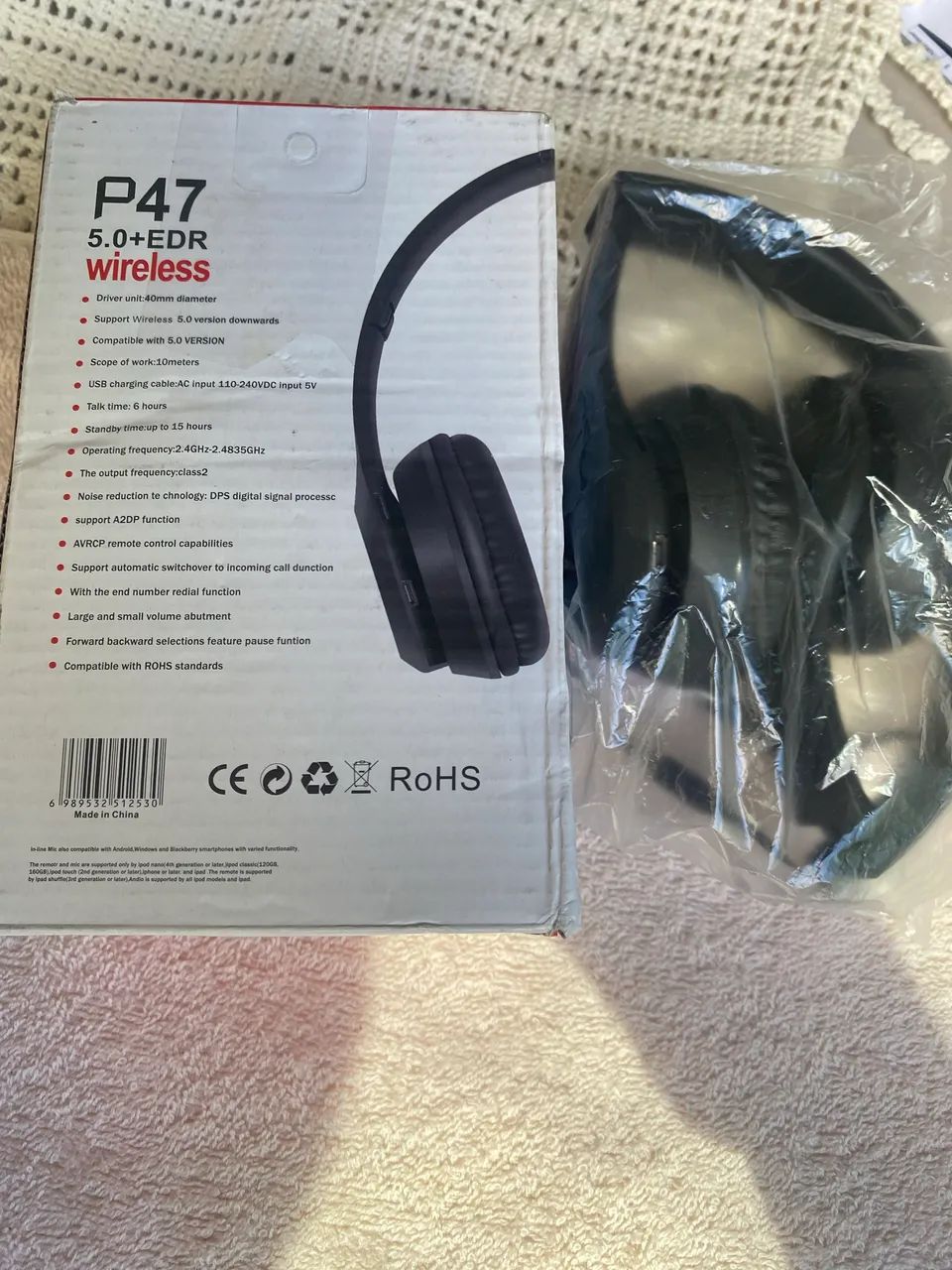 Fone Bluetooth Wireless Micro Sd Card P2 Mp3 Aux Fm Celular - Foto 4